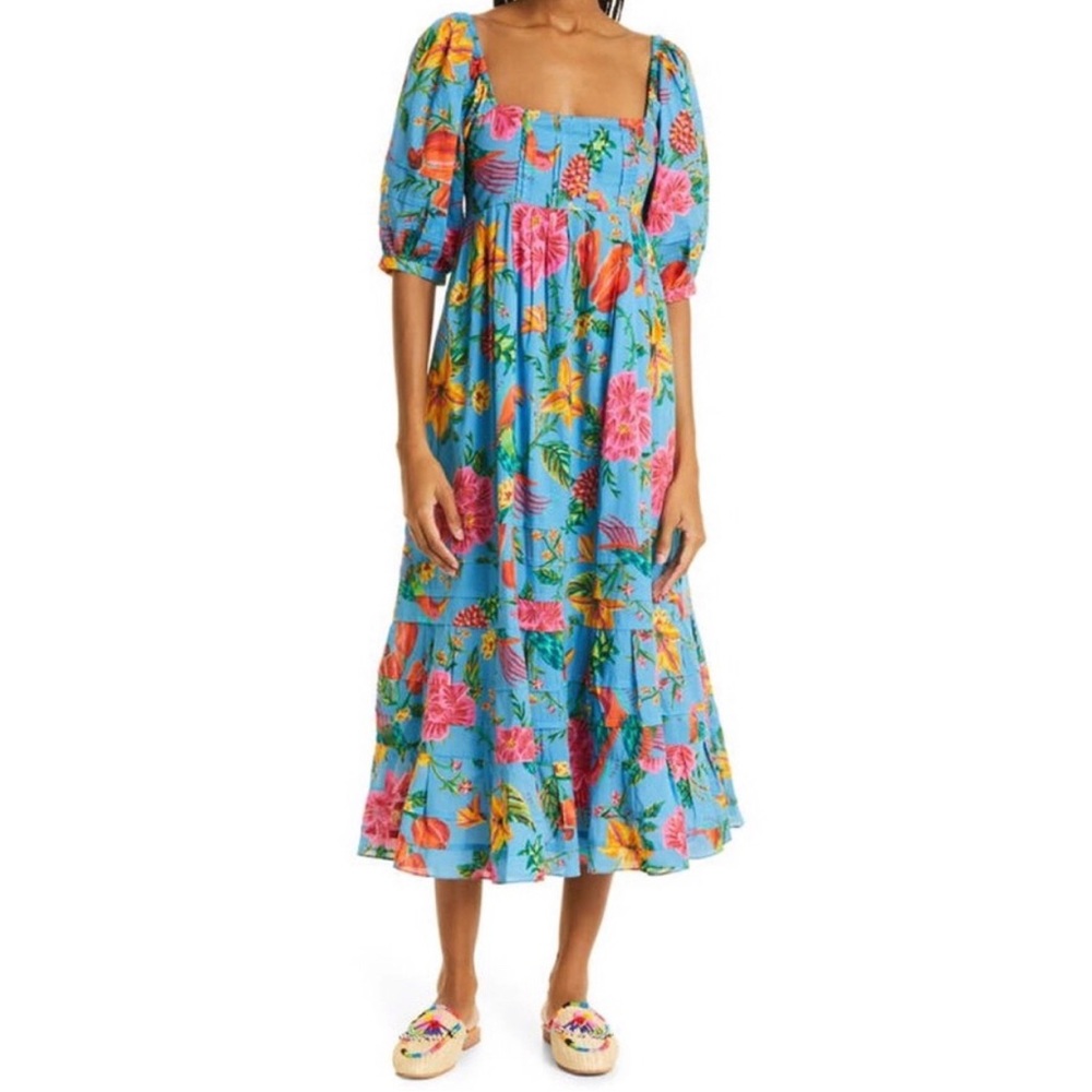 Farm Rio Toucans Garden Midi Dress Size Small